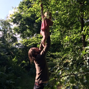 Picking wild plums in the food forest 